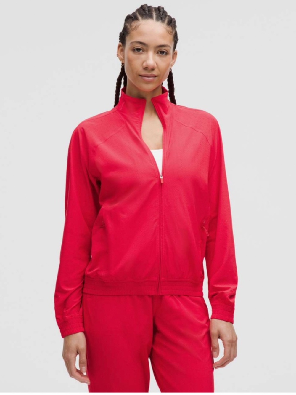 lululemon adapted state track jacket size 2 red